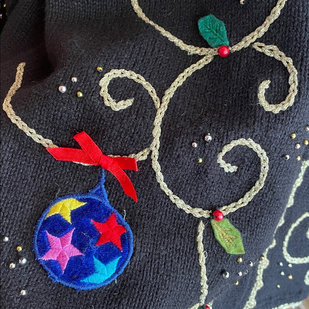 UGLY? Christmas Holiday Sweater by Designers Originals, Like New! Size Petite L - Picture 10 of 15